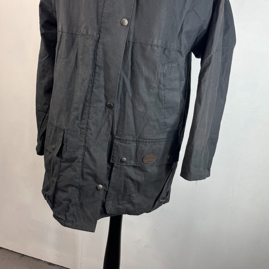 Oxford Blue Women's Wax Jacket size Large Black Country Coat Made in England