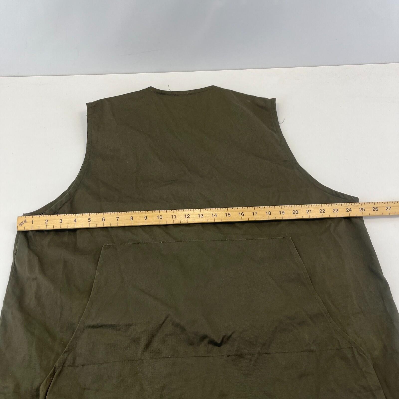 Canvas Waistcoat Gilet Shooting Vest Olive Green Fishing Gamekeeper size XL