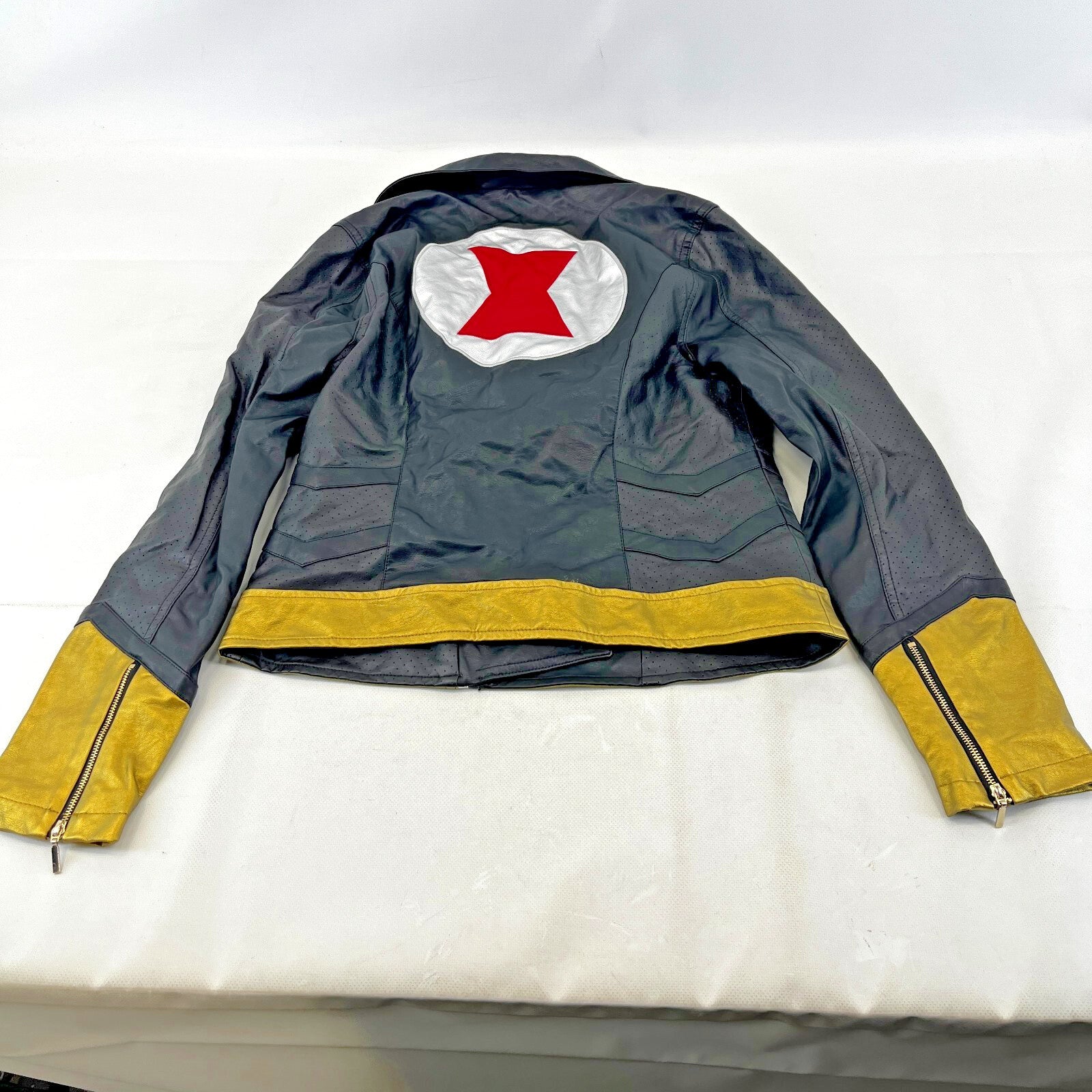 Marvel Studios Black Widow Faux Leather Jacket Coat size S Movie Film Cosplay