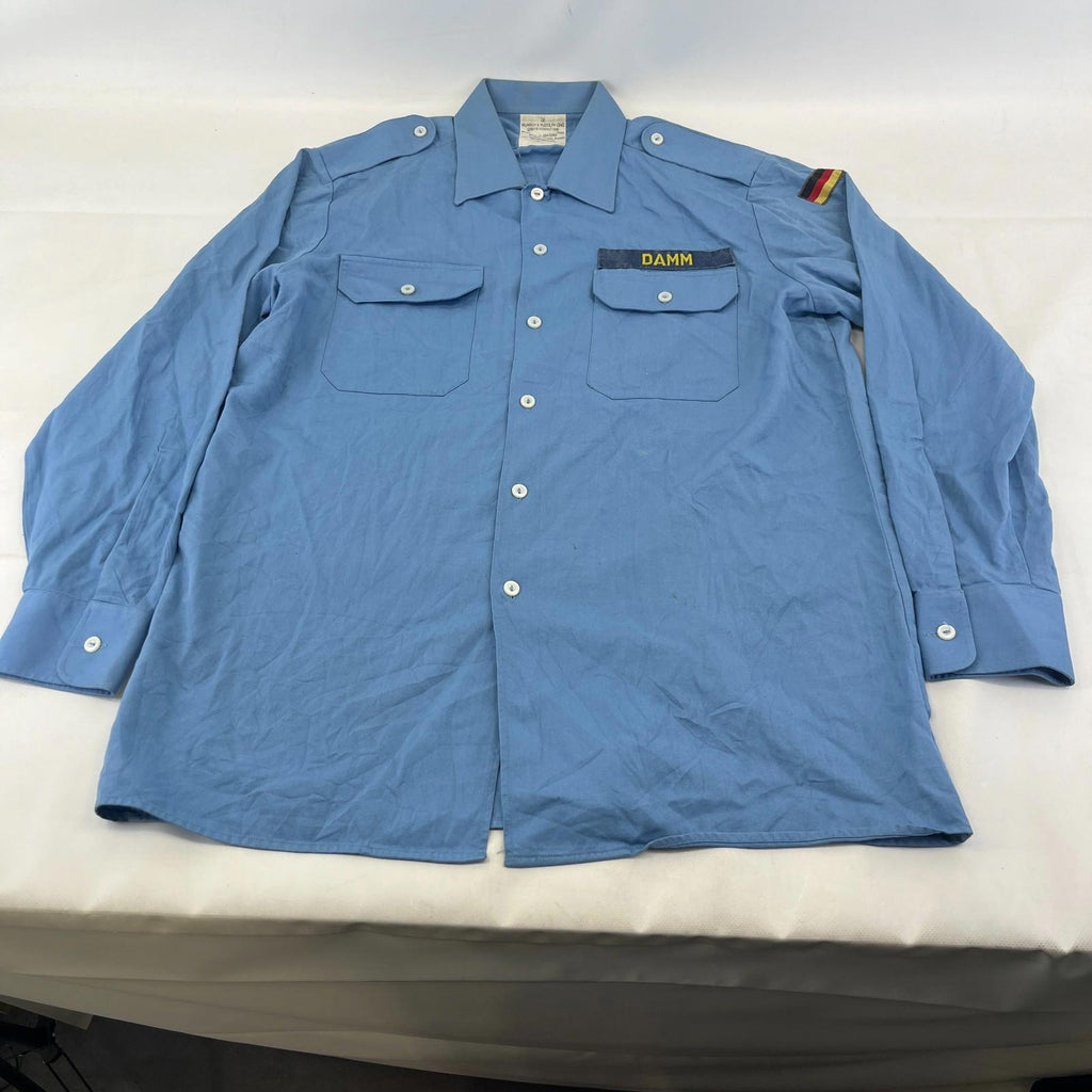 German Military Navy Men's Shirt Light Blue Long Sleeve size 41/42