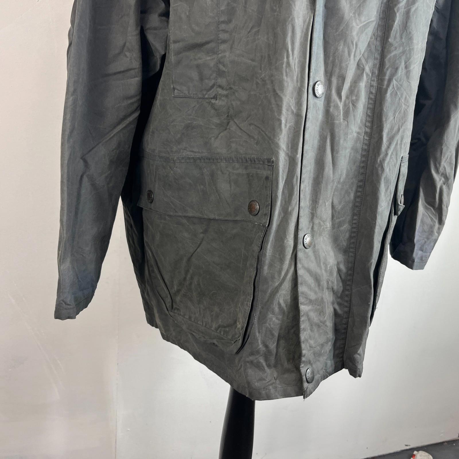 Mc Orvis Wax Jacket Mens size XL Black Waxed Riding Outdoor Coat England