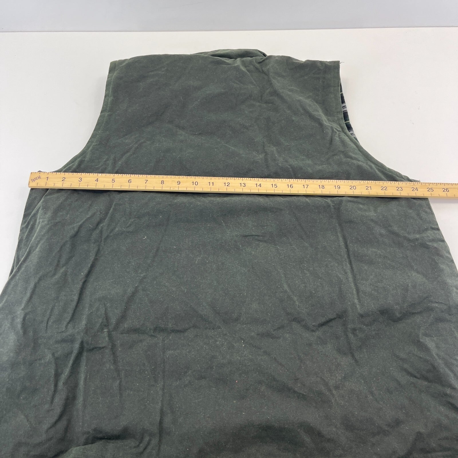 Greenbelt Waxed Gilet in Green size XL Mens Country Vest Tartan Lined Shooting