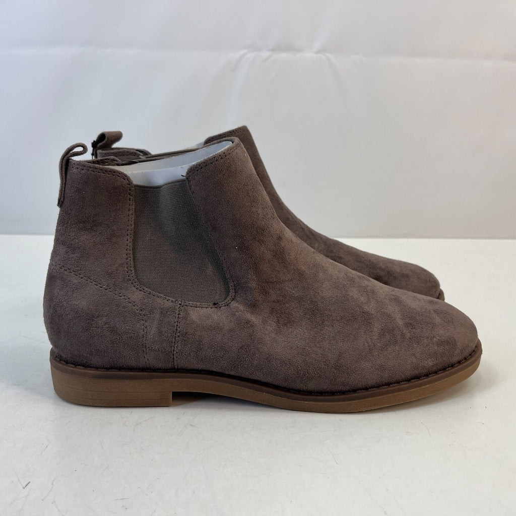M&S Women’s Vegan Faux Suede Round Toe Ankle Boots with Block Heel Grey UK 7