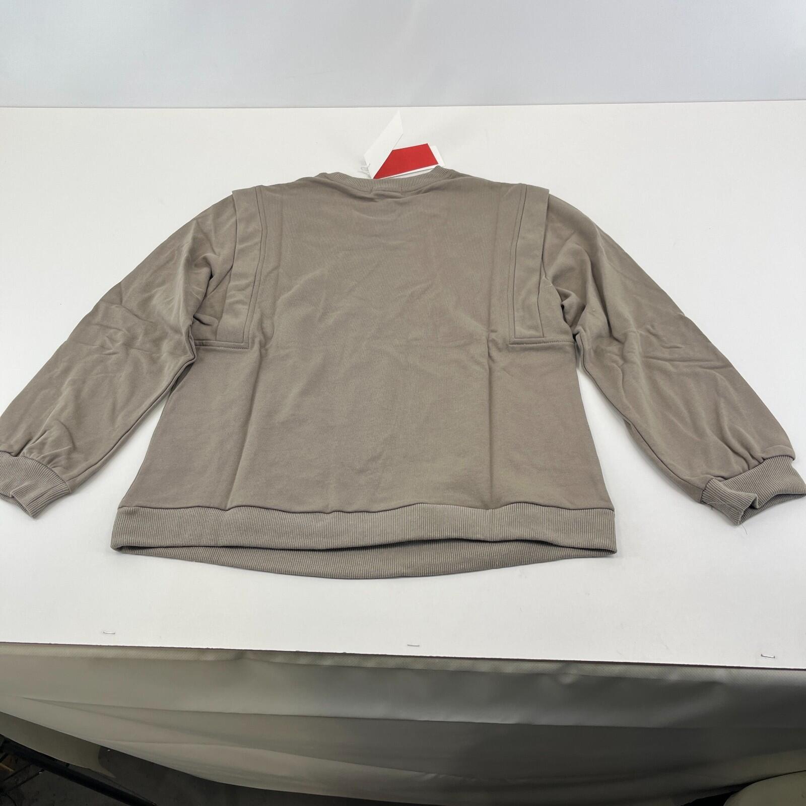 Q2 Women's Relaxed Fit Sweatshirt Sweater in Beige UK size Large - New with Tags