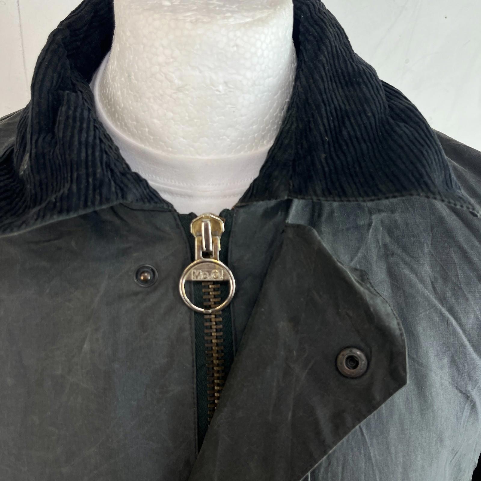 Mc Orvis Wax Jacket Mens size XL Black Waxed Riding Outdoor Coat England