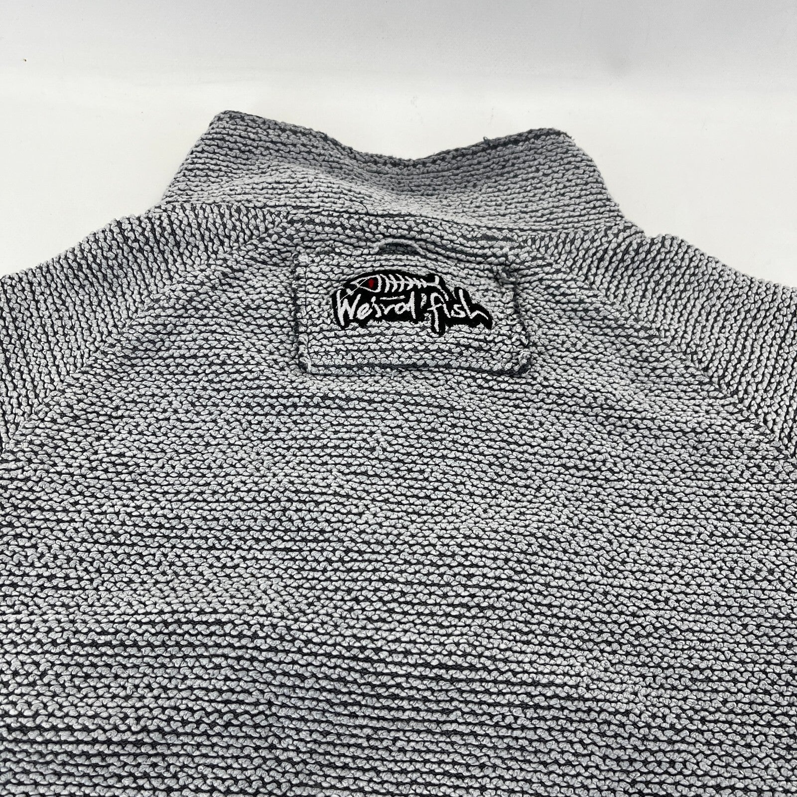 Weird Fish Mens Grey Quarter Zip Jumper Macaroni Pullover size Small