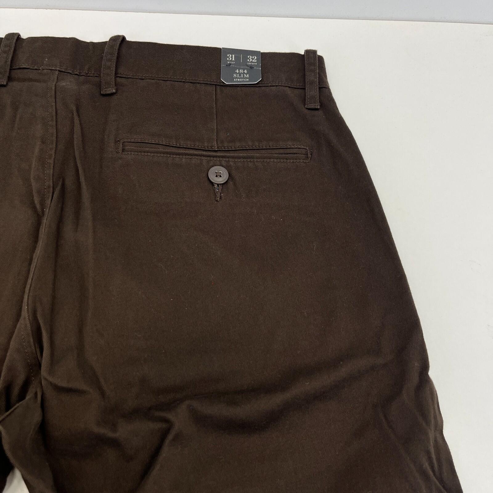 J Crew 484 Slim Fit Stretch Chino Trousers in Dark Brown W31" L32" New with Tags