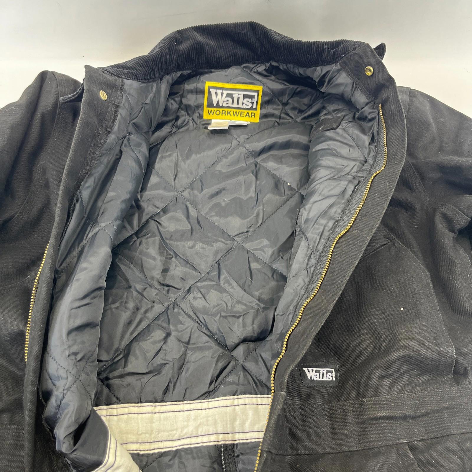 Walls Workwear Heavy Duty Overalls Quilted Insulated in Black Medium Regular