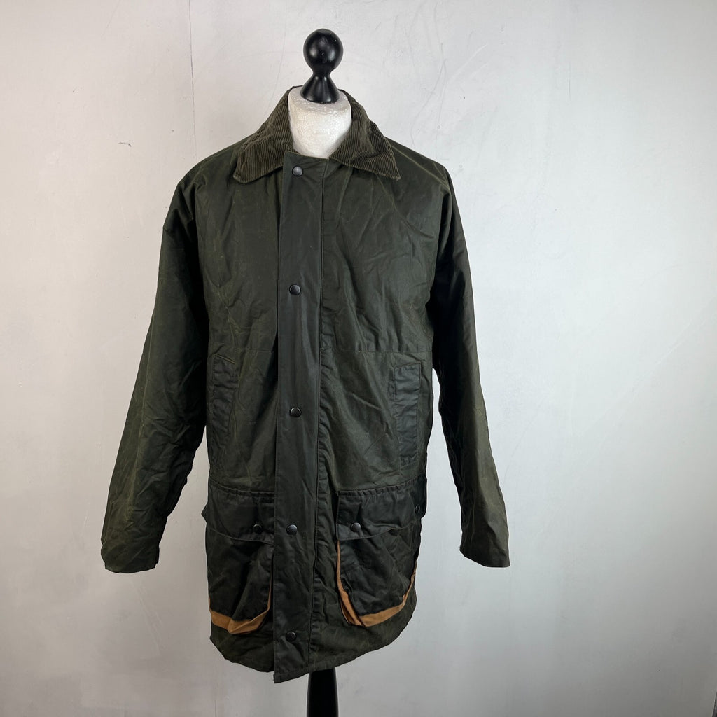 Shades Country & Casual Wax Jacket Mens size M Green Waxed Coat Made in the UK