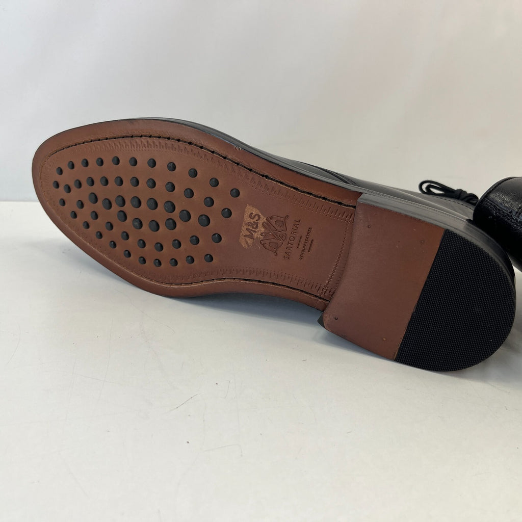 Marks and Spencer Sartorial Black Leather Smart Luxury Boots UK 7 RRP £120 - New