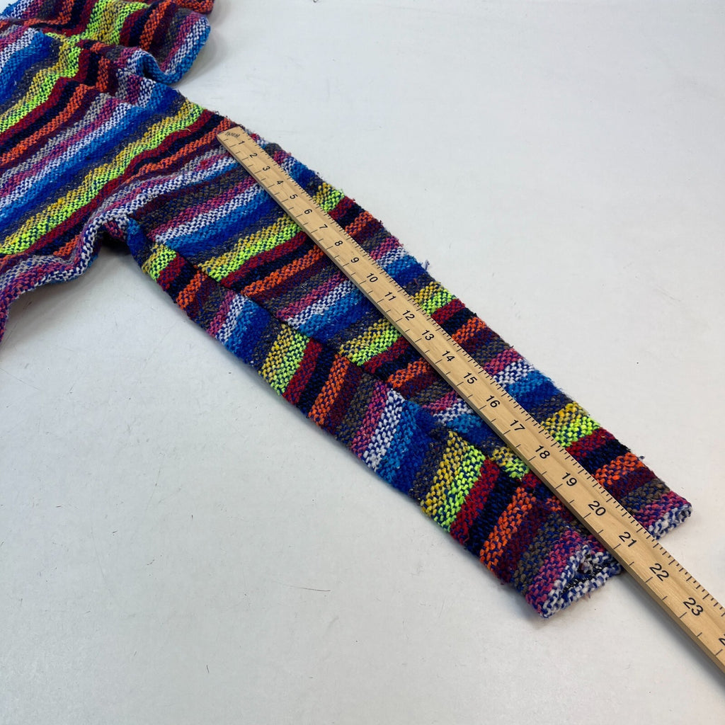 Genuine Mexican Baja Hoodie Pullover Hippie Festival Multicoloured UK size M