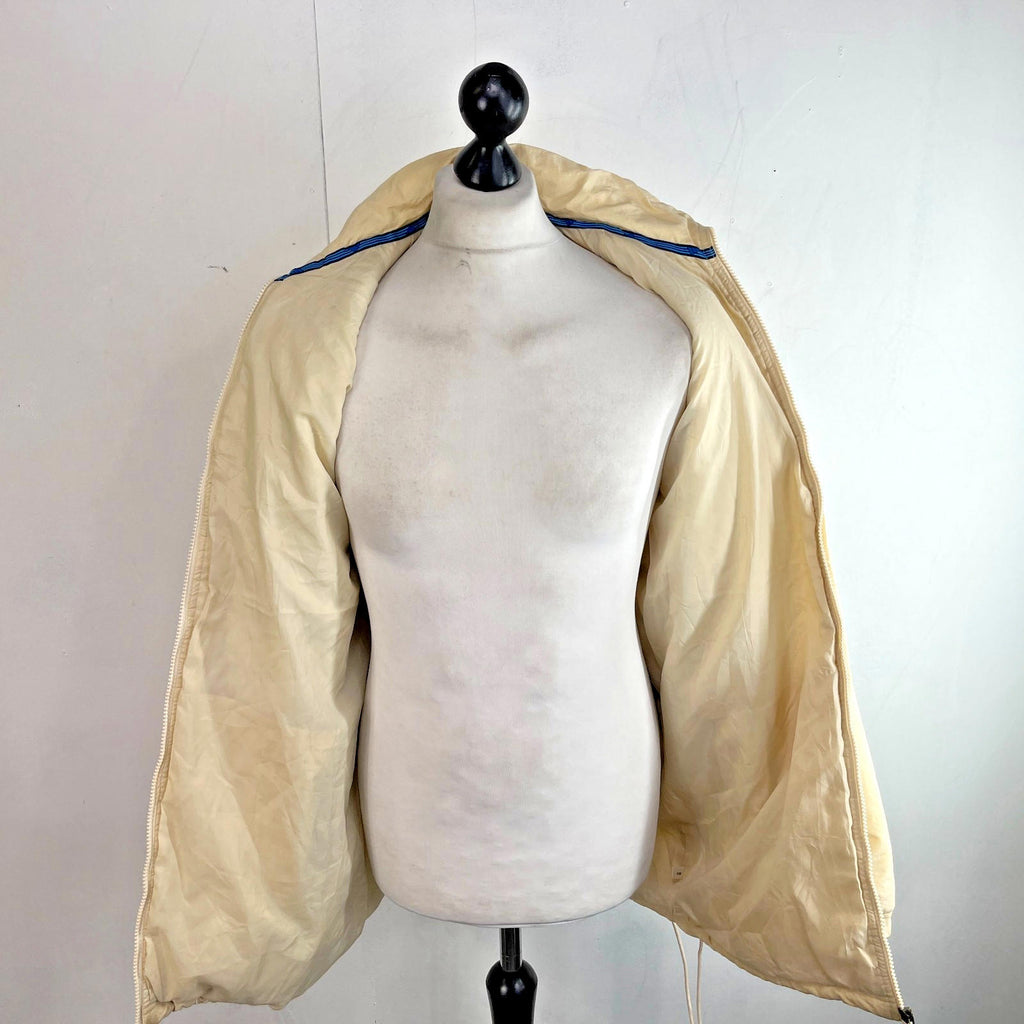 Vintage 90s Adidas Quilted Jacket Coat Y2K Rare Classic Light Yellow size L