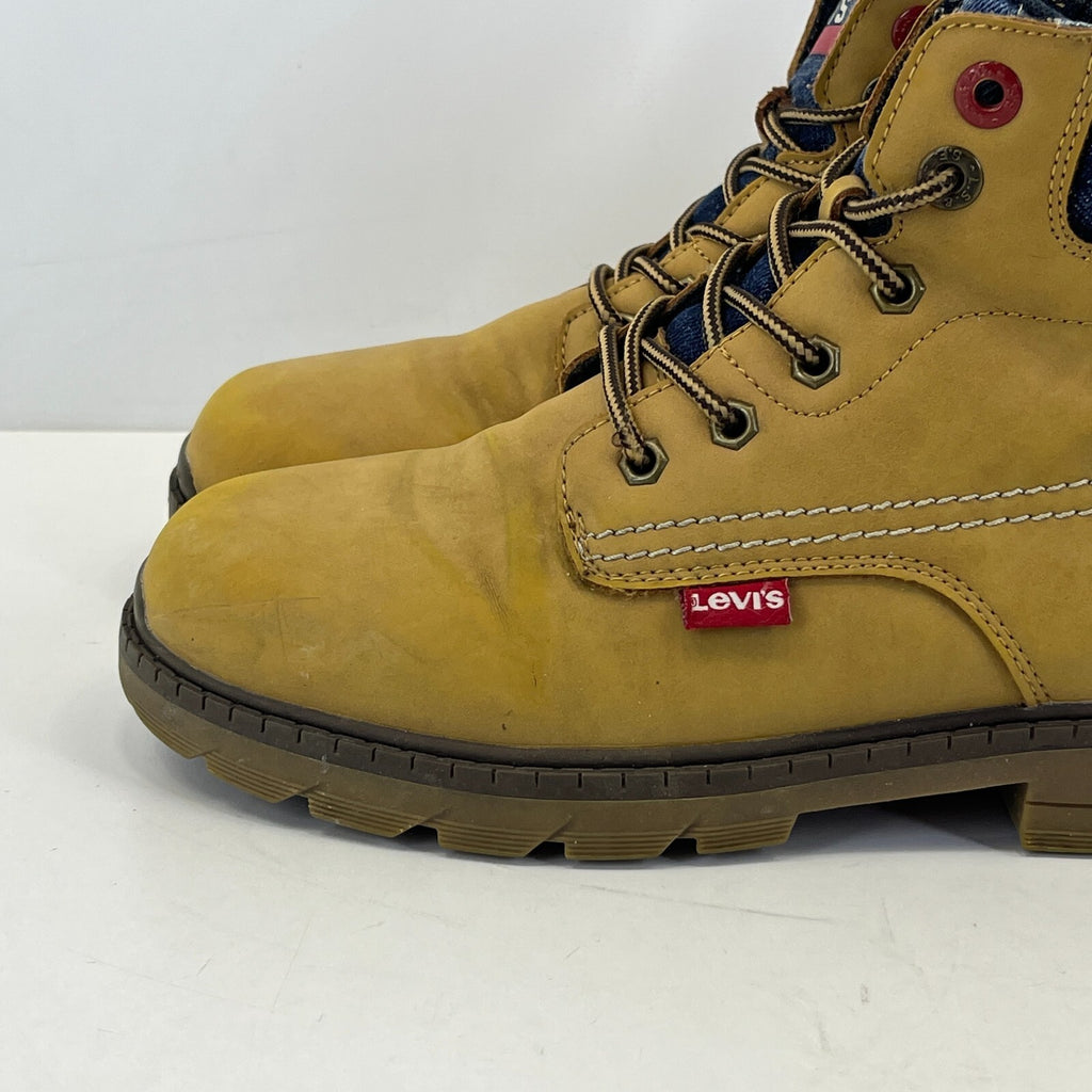 Levis Women’s Tan Leather Boots Lace-up Wheat Brown Chukka Red Tab  size UK 4