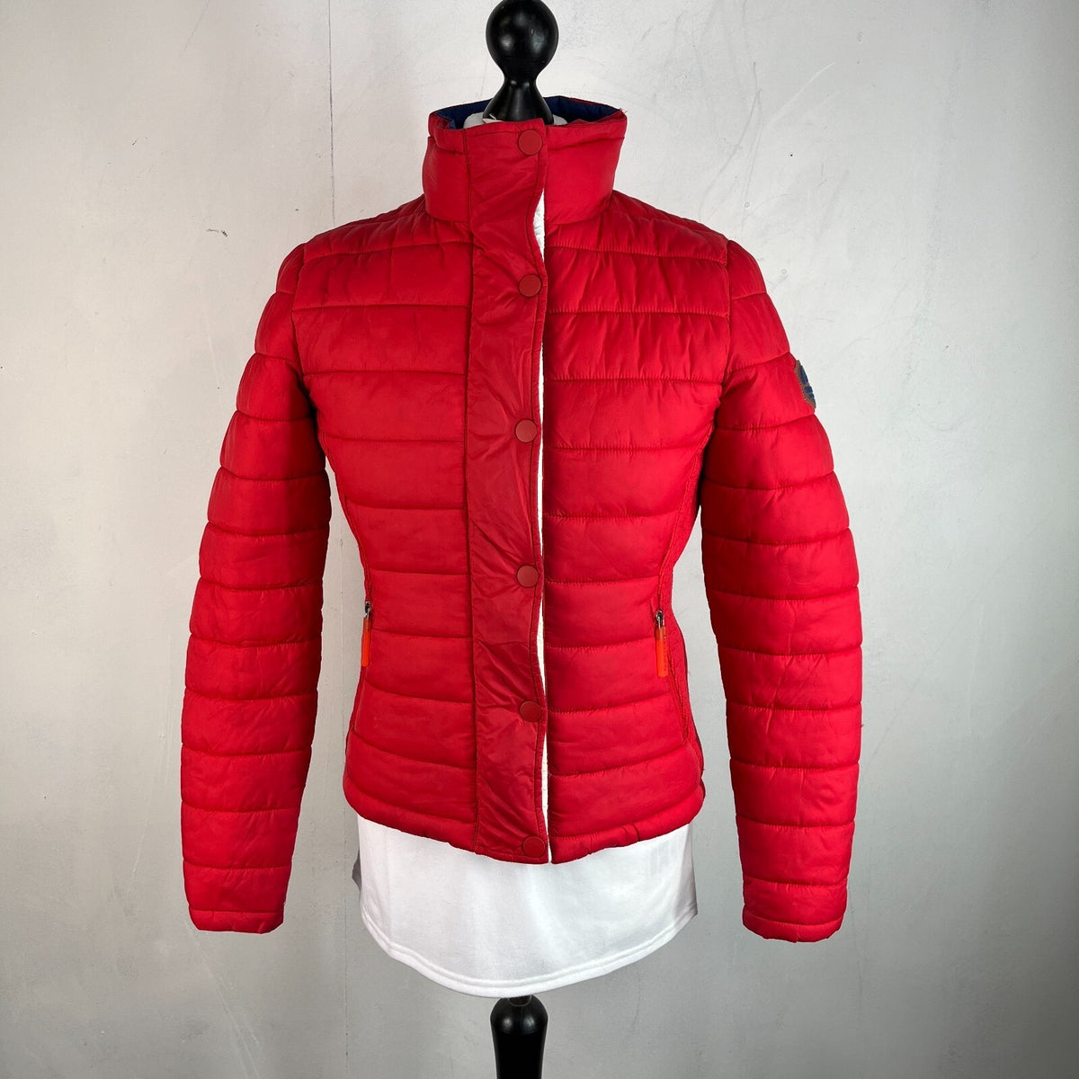 Superdry Original Fuji Jacket Coat Women’s size 14 Quilted Red Warm Ladies
