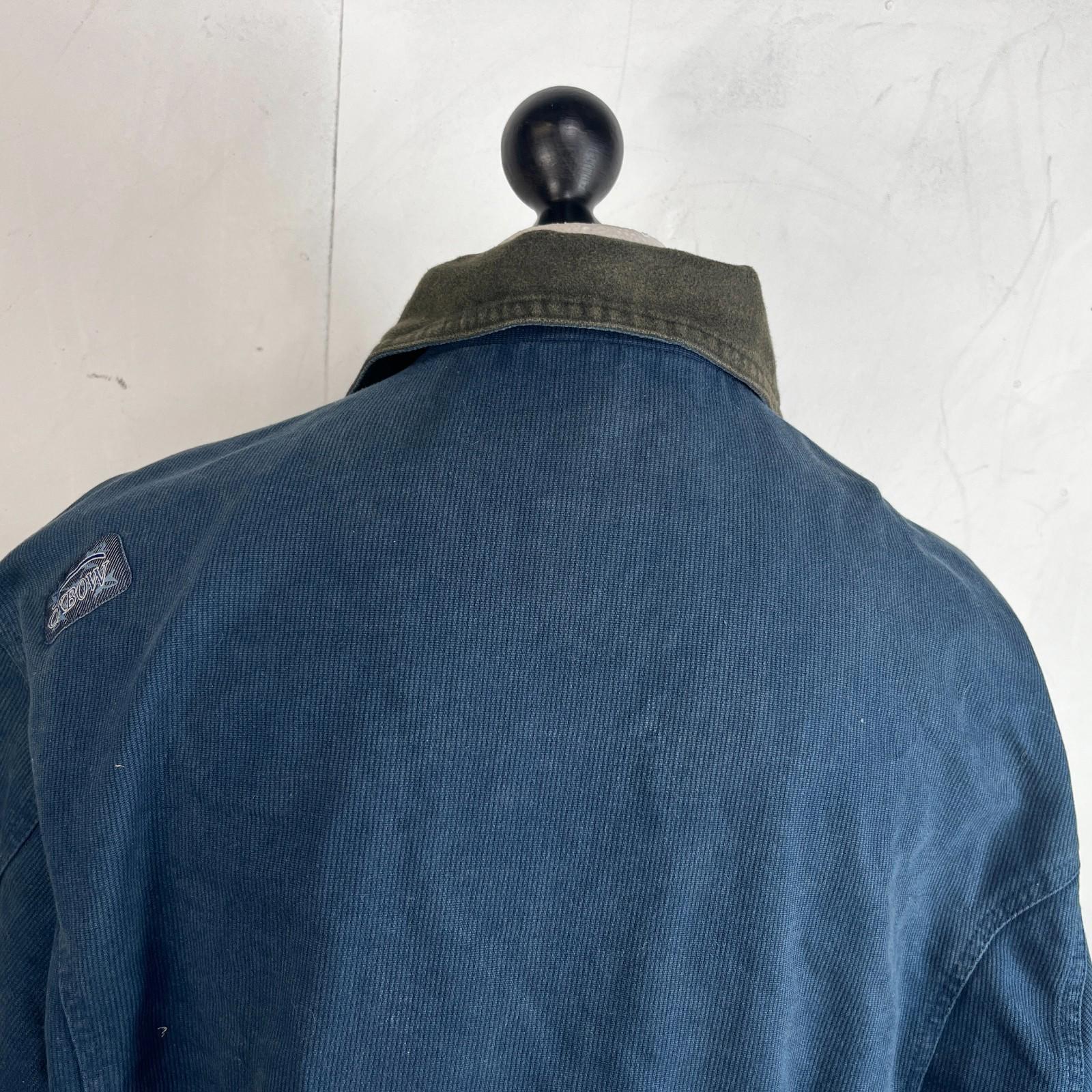 Oxbow Corduroy Trucker Chore Jacket US size L Blue Long Sleeve 100% Cotton