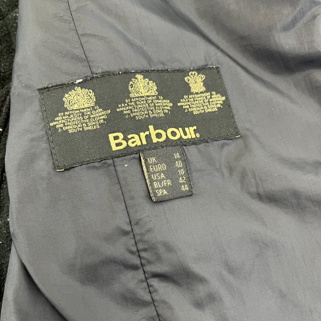 Barbour International Women's Quilted Jacket in Purple size 14 Fleece Lined