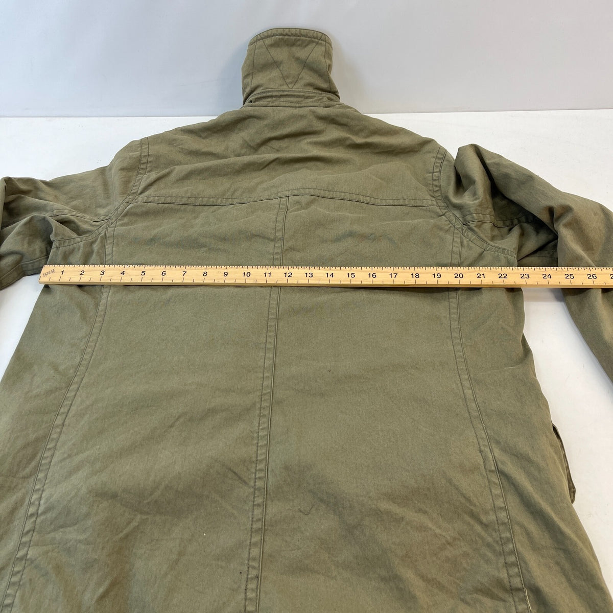 Levi's Double Breasted Parka Jacket Distressed Olive Green Liam Gallagher size M