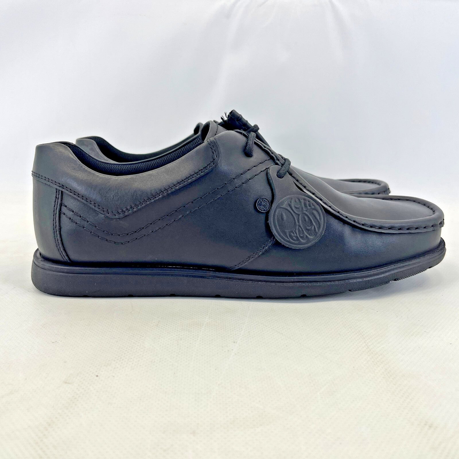 Pretty Green Waltham Lace Up Shoes Moccasin Loafers Mens Black Leather size 11.5