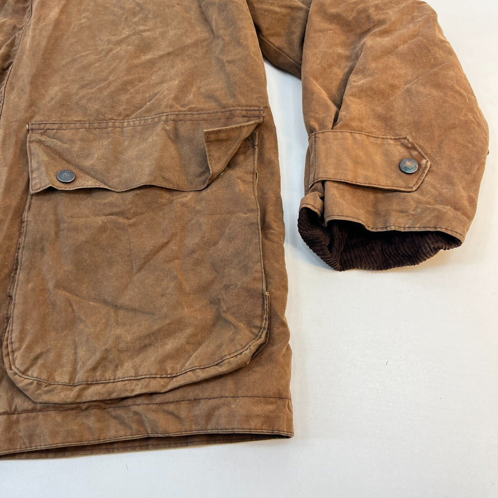 Tayberry & Co Wax Jacket Mens UK L Distressed Look Brown Insulated Coat England
