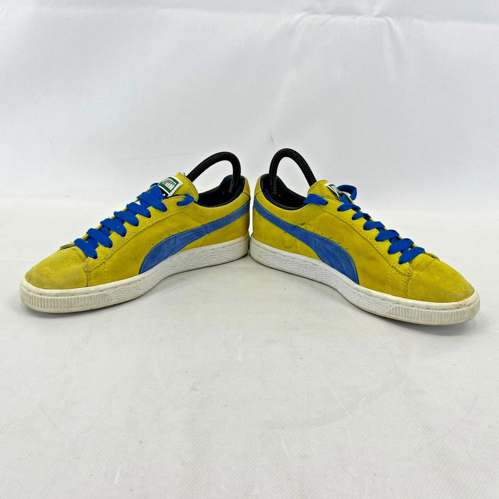Puma Retro Yellow & Blue Suede Lace Up Trainers Ladies UK size 4