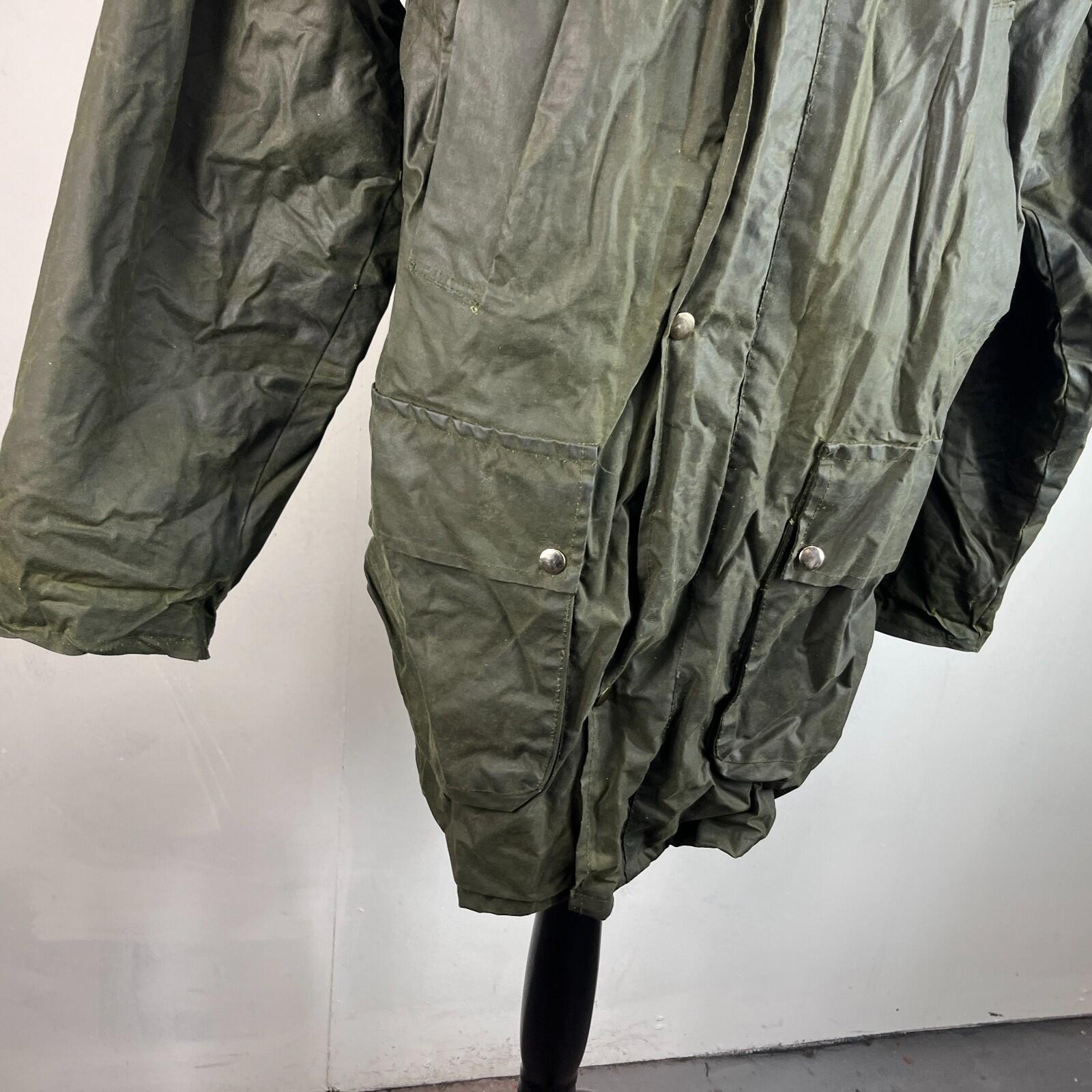 Black Star Men's Insulated Wax Jacket in Green size XL Utility Retro Waxed Coat