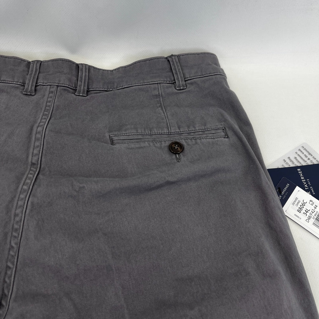 Brook Taverner Denver Chino Trousers in Grey Size 34L Cotton Stretch BNWT