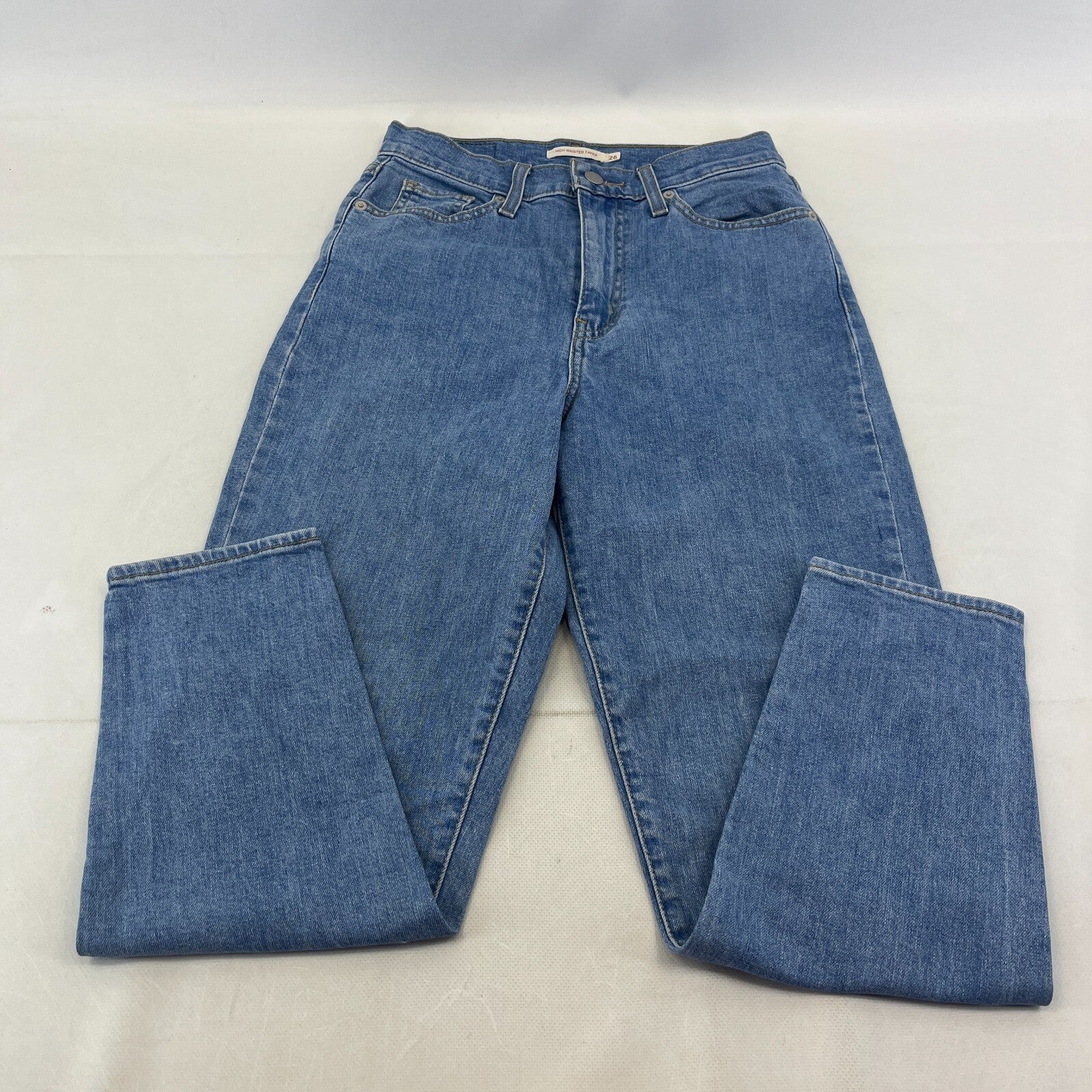 Levi's High Waisted Taper Jeans W26" L27" Levi Strauss Blue Denim