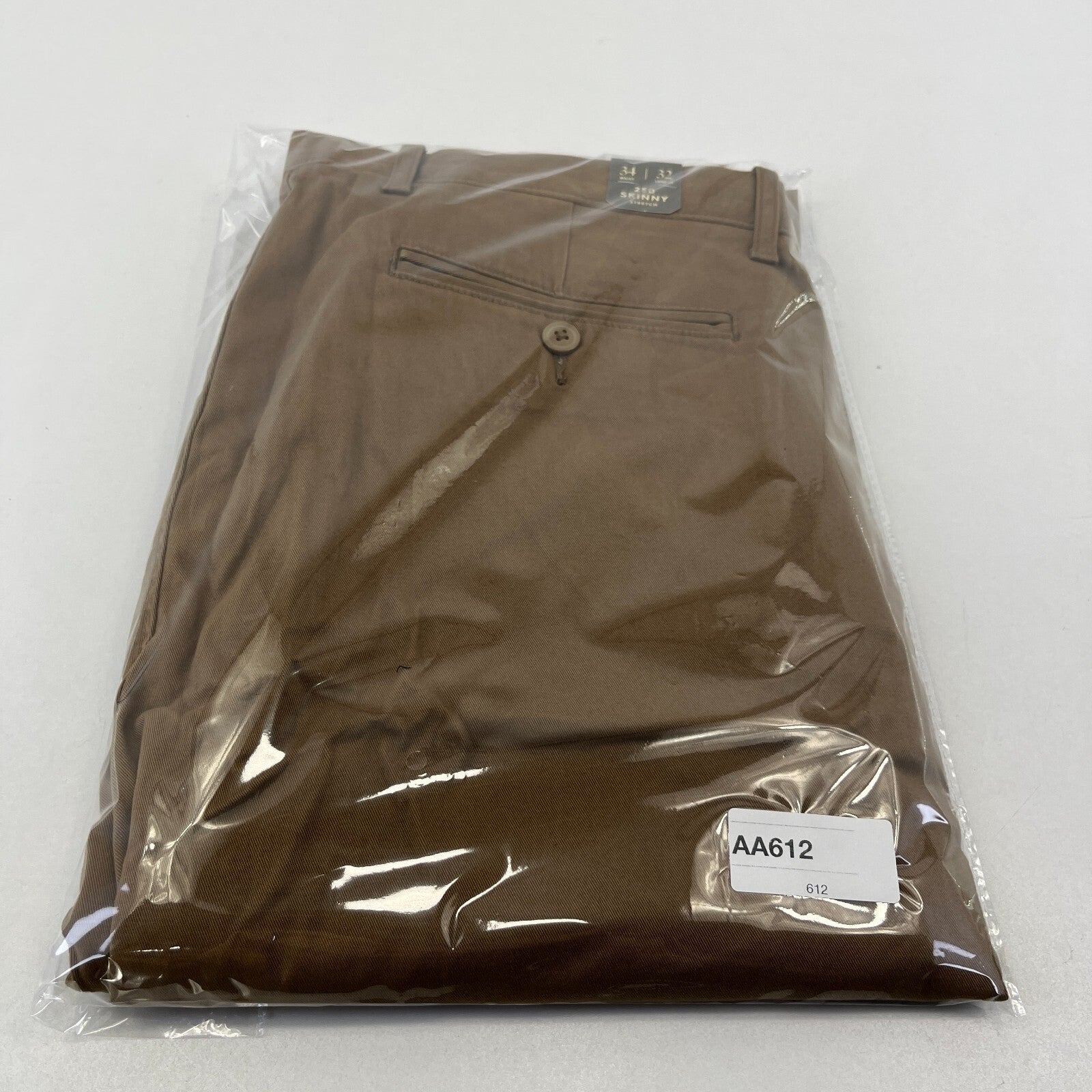 J Crew 250 Skinny Fit Stretch Chino Trousers in Brown W34" L32" New with Tags