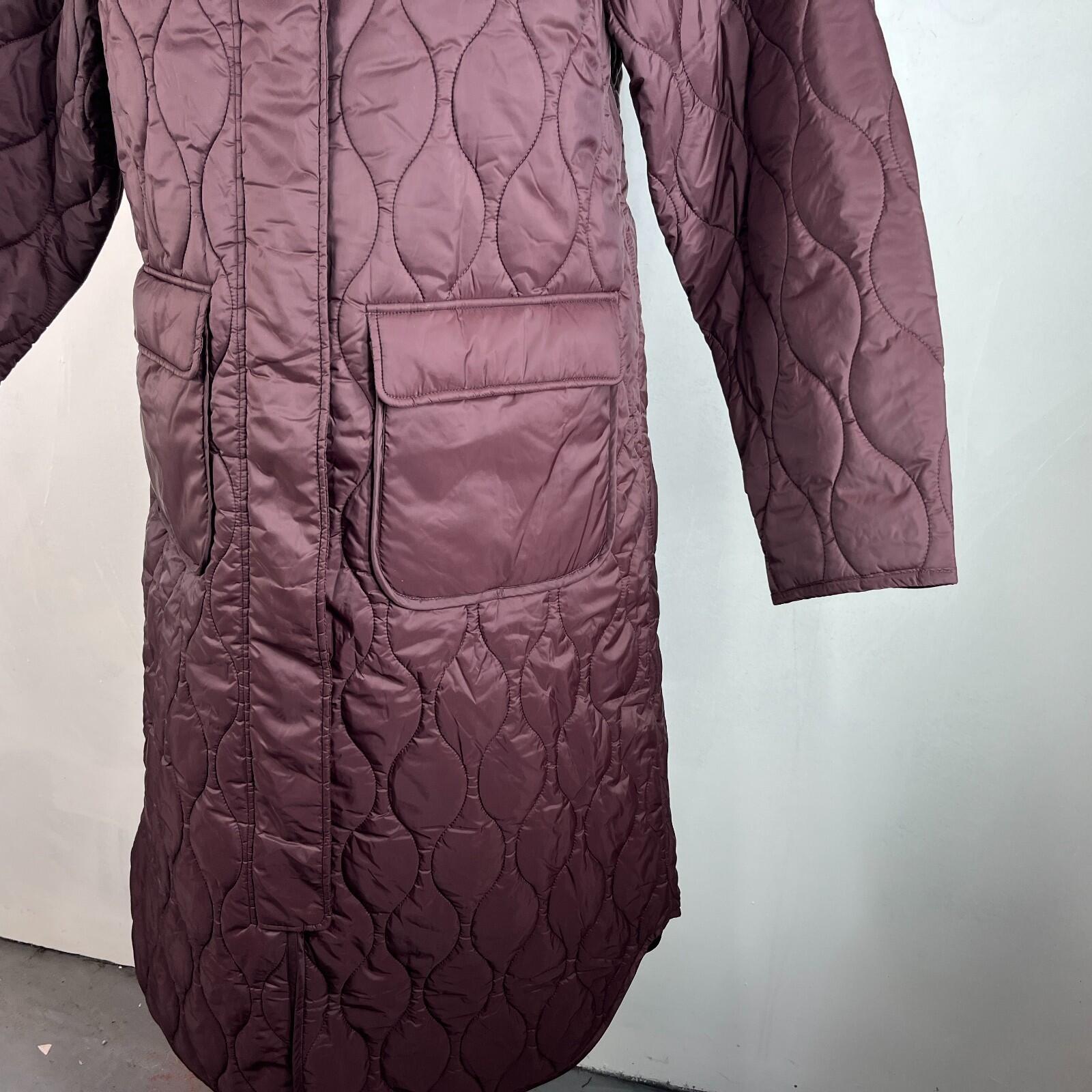 Sweaty Betty On The Move Longline Quilted Parka Coat in Sable Brown size M/12