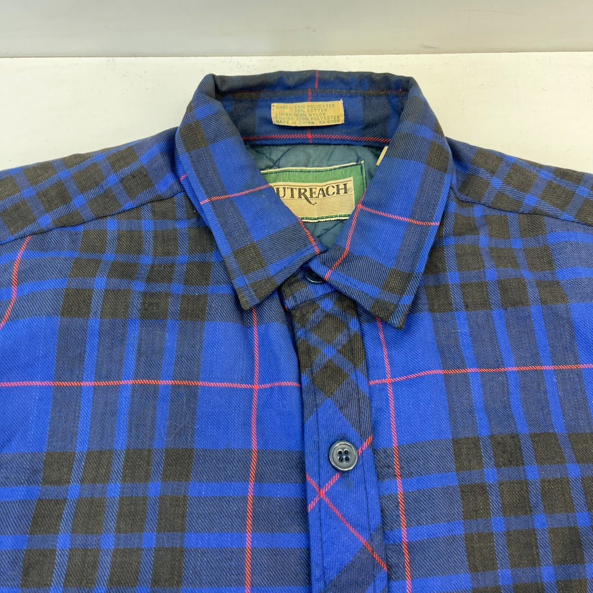 Outreach Men's Insulated Quilt Lined Shacket Jacket Lumberjack Shirt size M