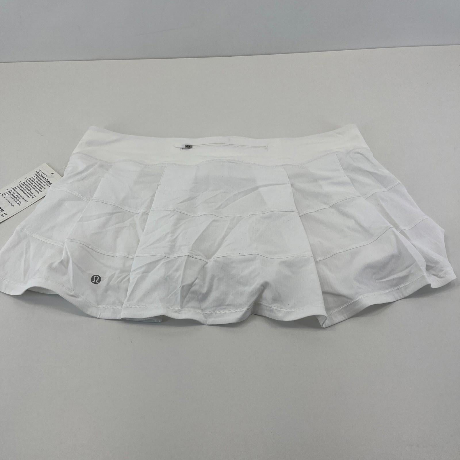 Lululemon Pace Rival MR Skirt Skort White Internal Shorts size US 14 UK 18 BNWT