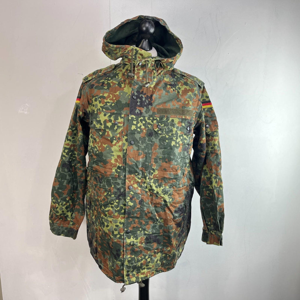 Vtg 1996 German Army Flecktarn Camouflage Parka Jacket Combat Green Gr.2