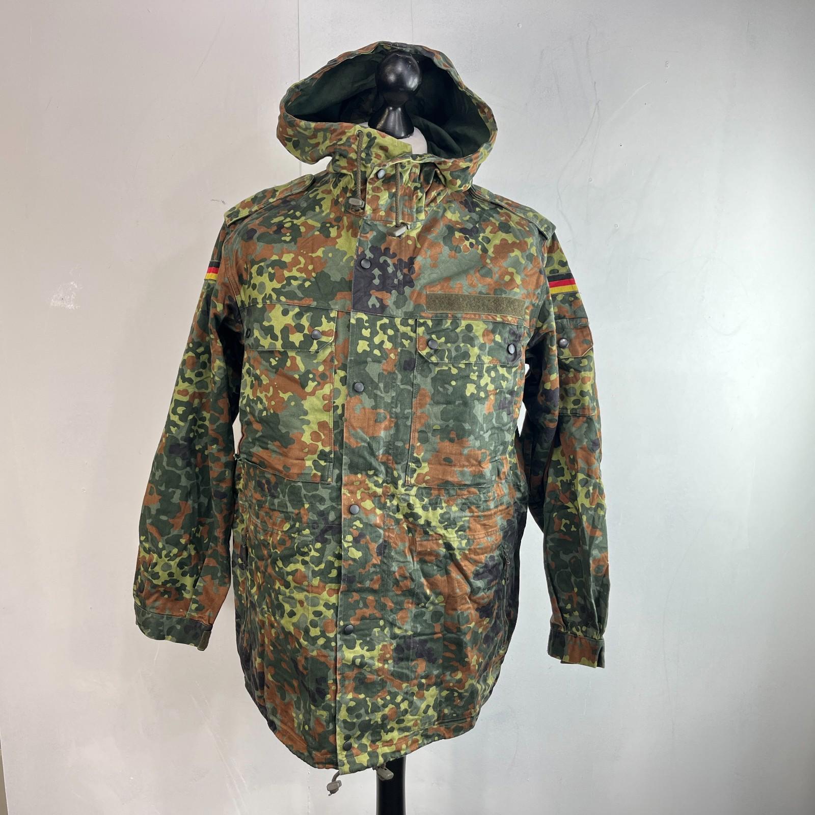 Vtg 1996 German Army Flecktarn Camouflage Parka Jacket Combat Green Gr.2