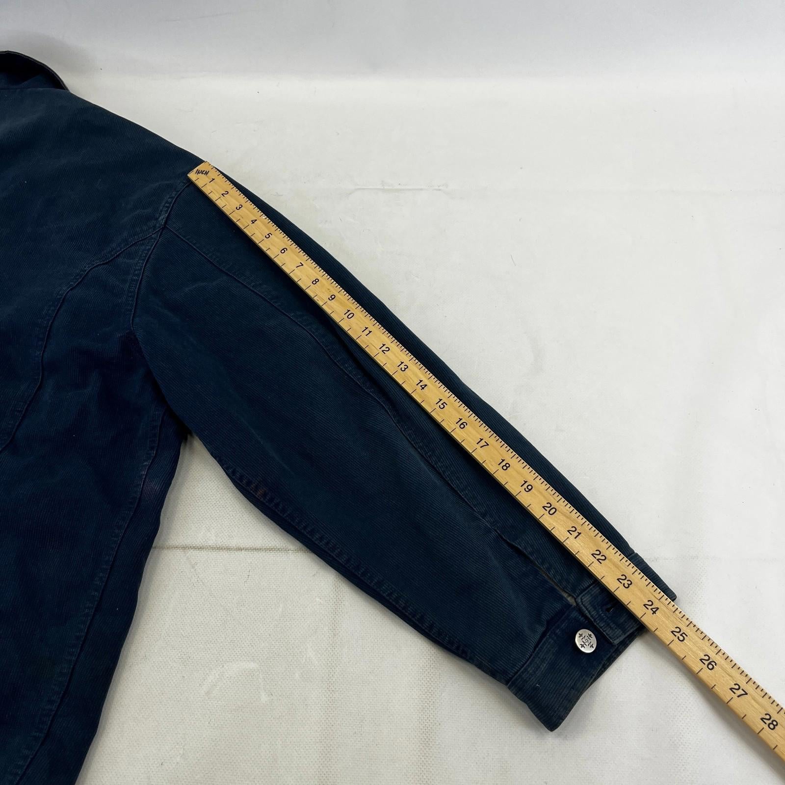 Oxbow Corduroy Trucker Chore Jacket US size L Blue Long Sleeve 100% Cotton