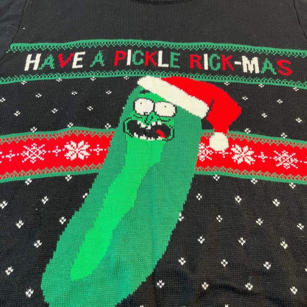 Rick and Morty Pickle Rick-mas Ugly Christmas Jumper Knit Sweater size 2XL