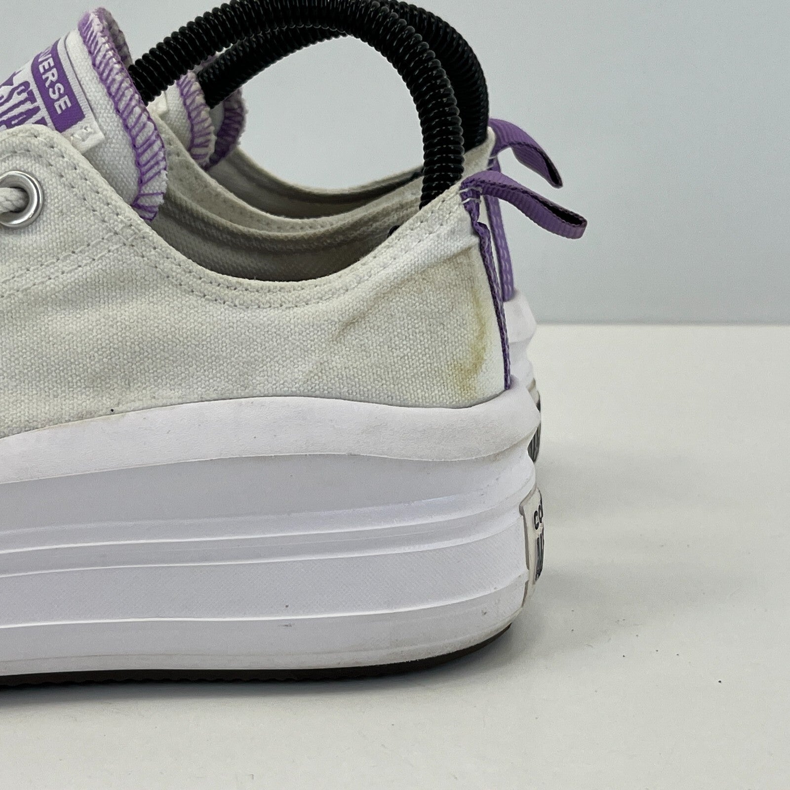 Converse All Star Platform Womens Trainers White & Purple size UK 5 EU 38