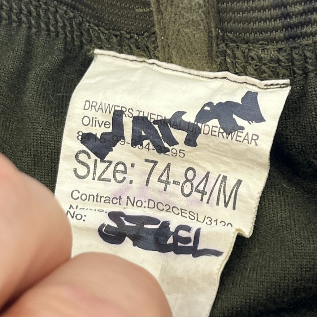 British Army  Olive Green Long Johns Thermal Underwear 74-84/M