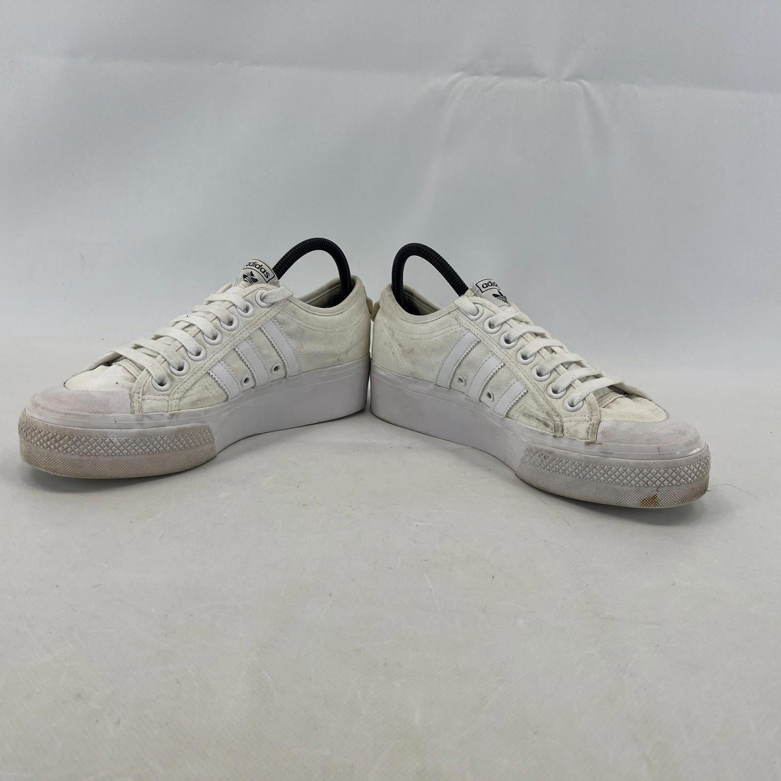 Adidas Nizza Trainers in White Suede Lace Up UK size 7