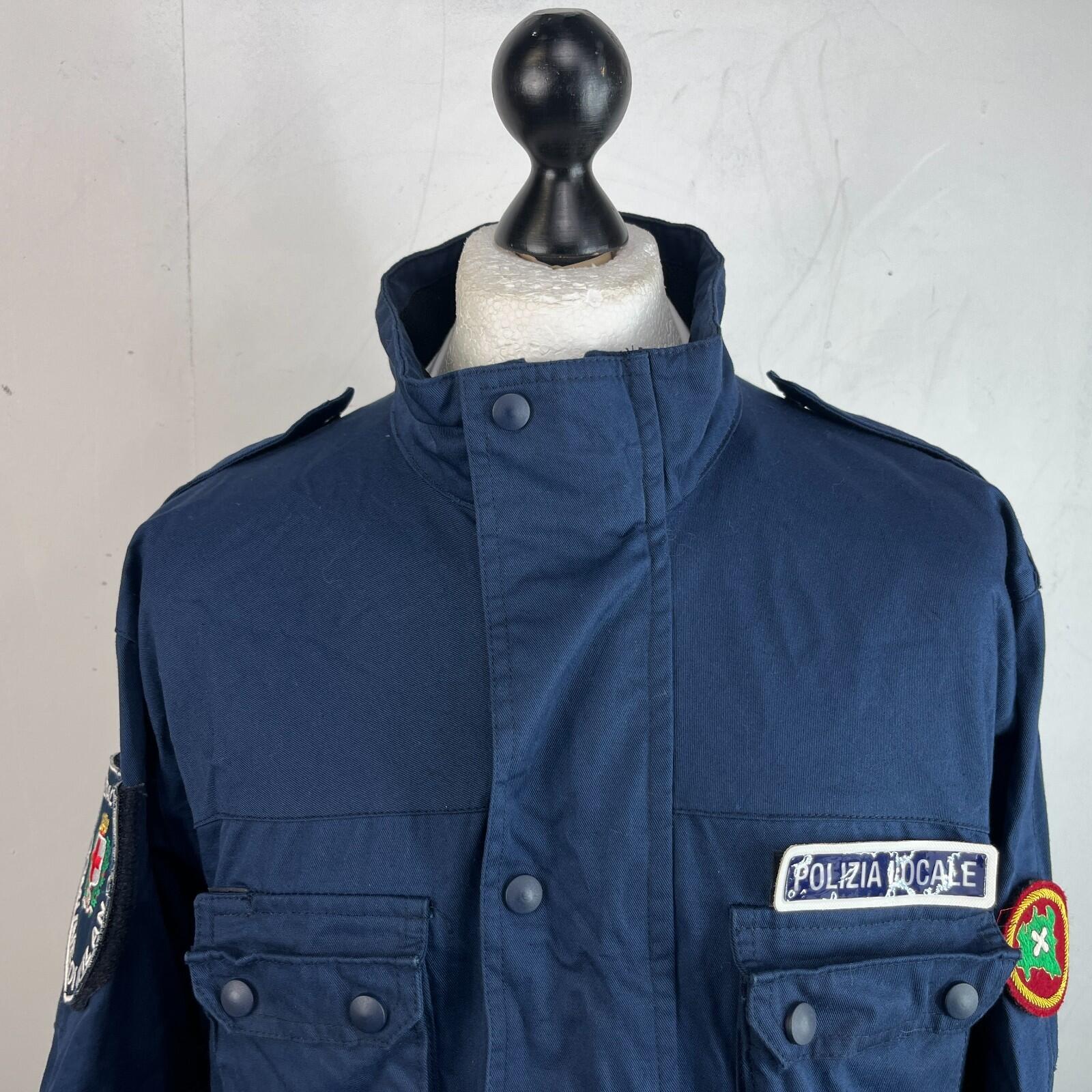 Polizia Locale Milan Police Parka Jacket in Navy Blue with Badges size 2XL