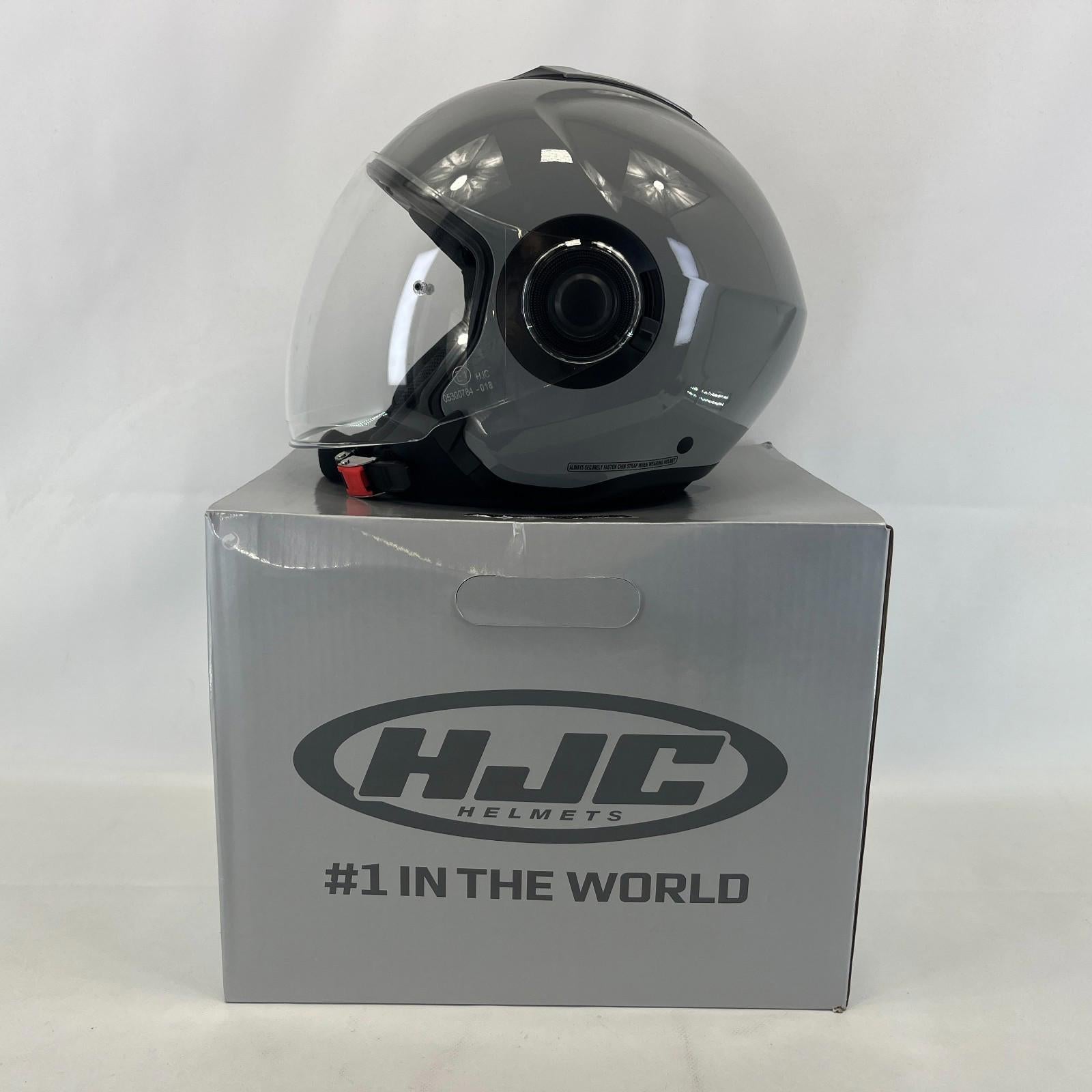 HJC I40N Plain Open Face Motorcycle Helmet size M Grey - Urban Scooter Crash Lid