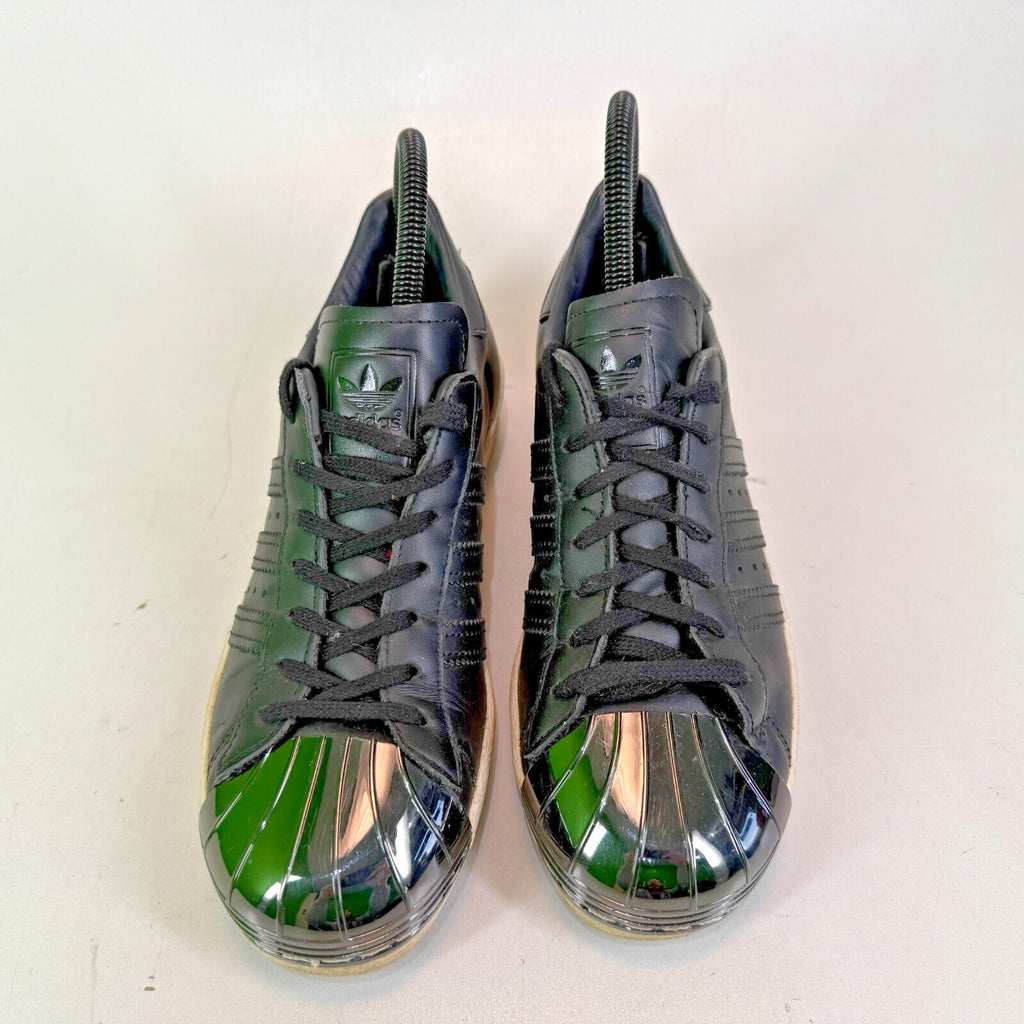 Adidas Superstar Dark Chrome Shell Toes Black Leather White Sole UK size 5