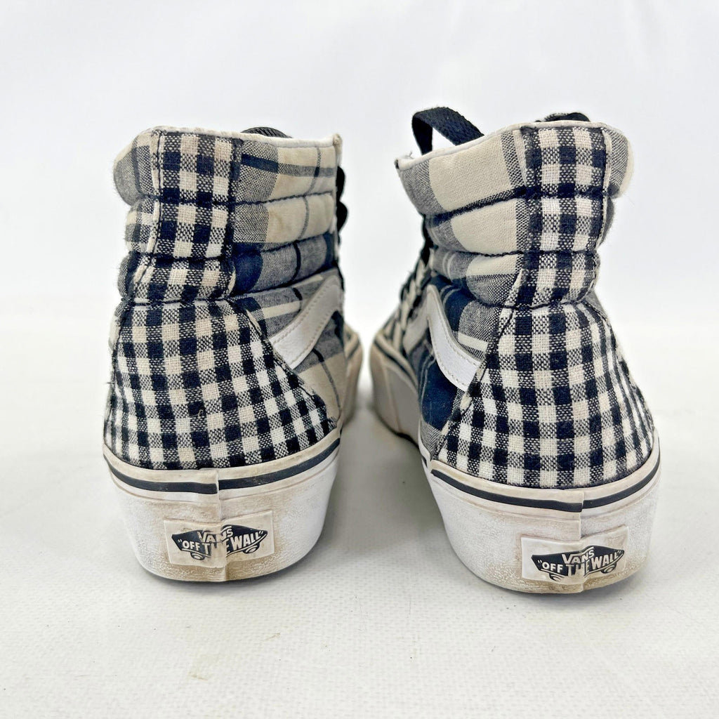 Vans Off The Wall Black/White Checkerboard Hi Top Trainers UK size 3