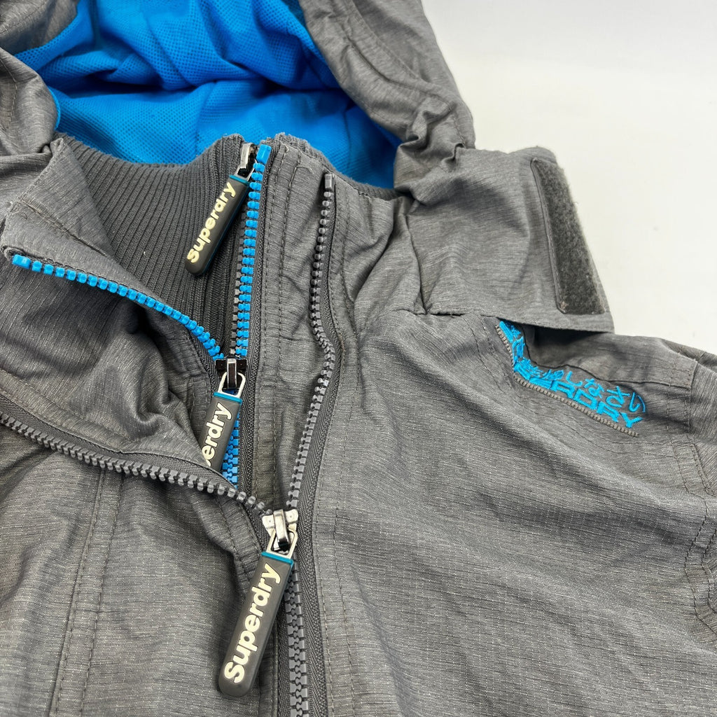 SuperDry Original Windcheater Jacket in Grey/Blue size Small Hooded