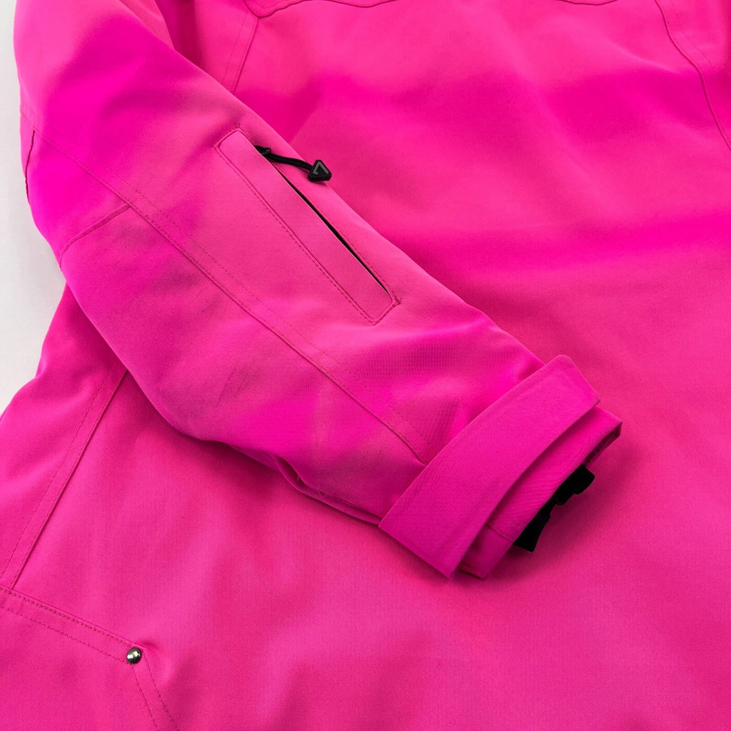 Degre 7 Women's Ski Jacket in Bright Pink with Faux Fur Fringe Hood size 38/S