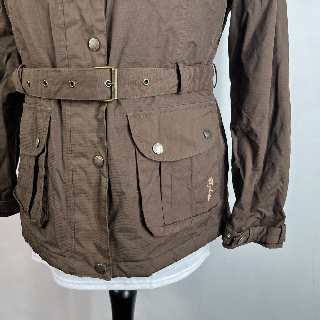 Rydale Women's Quilted Country Wear Jacket with Belt size Large Dark Brown