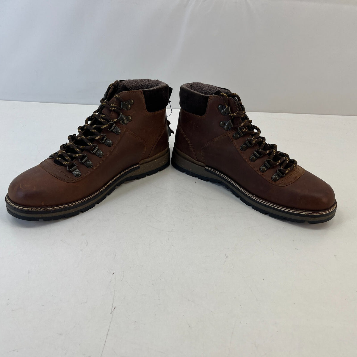 M&S Men's Leather Hiking Ankle Boots in Brown Waterproof Shock Resilient size 7
