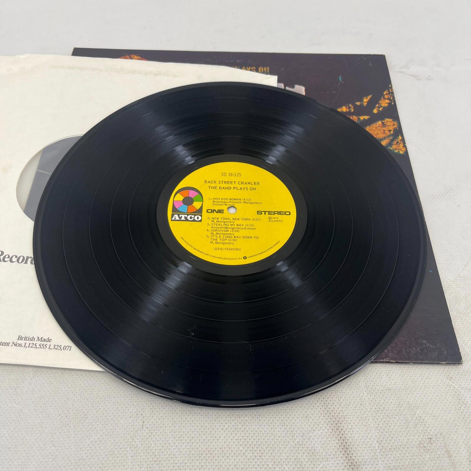 Back Street Crawler The Band Plays On 12" Vinyl LP ATCO US Record SD36-125 EX/VG