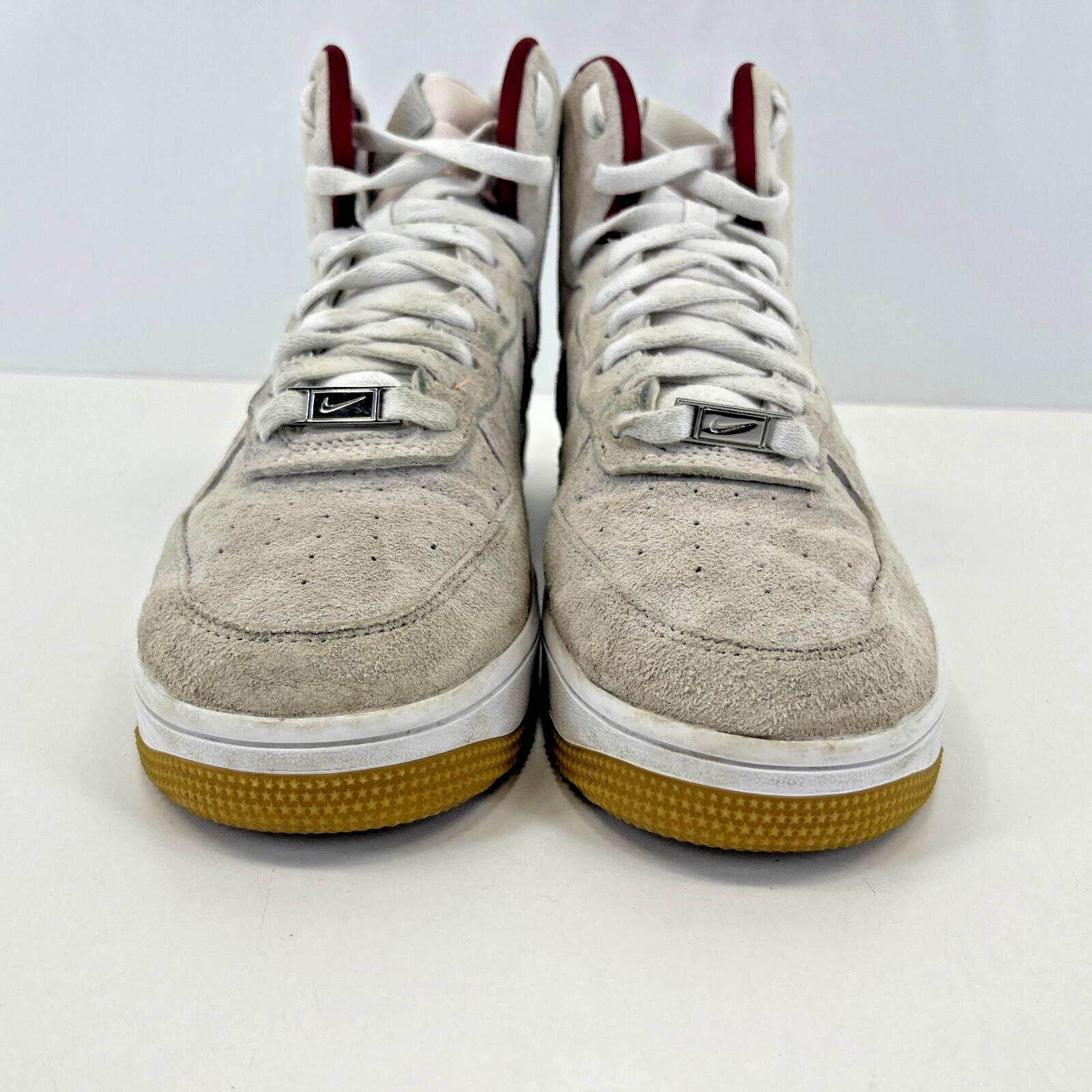Nike Air Force 1 High Sculpt Suede in Light Grey White Maroon size UK 7 - EU 41