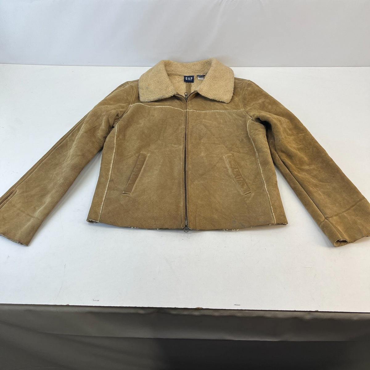 Vintage GAP Suede Leather Jacket Fleece Lined Ladies size Medium