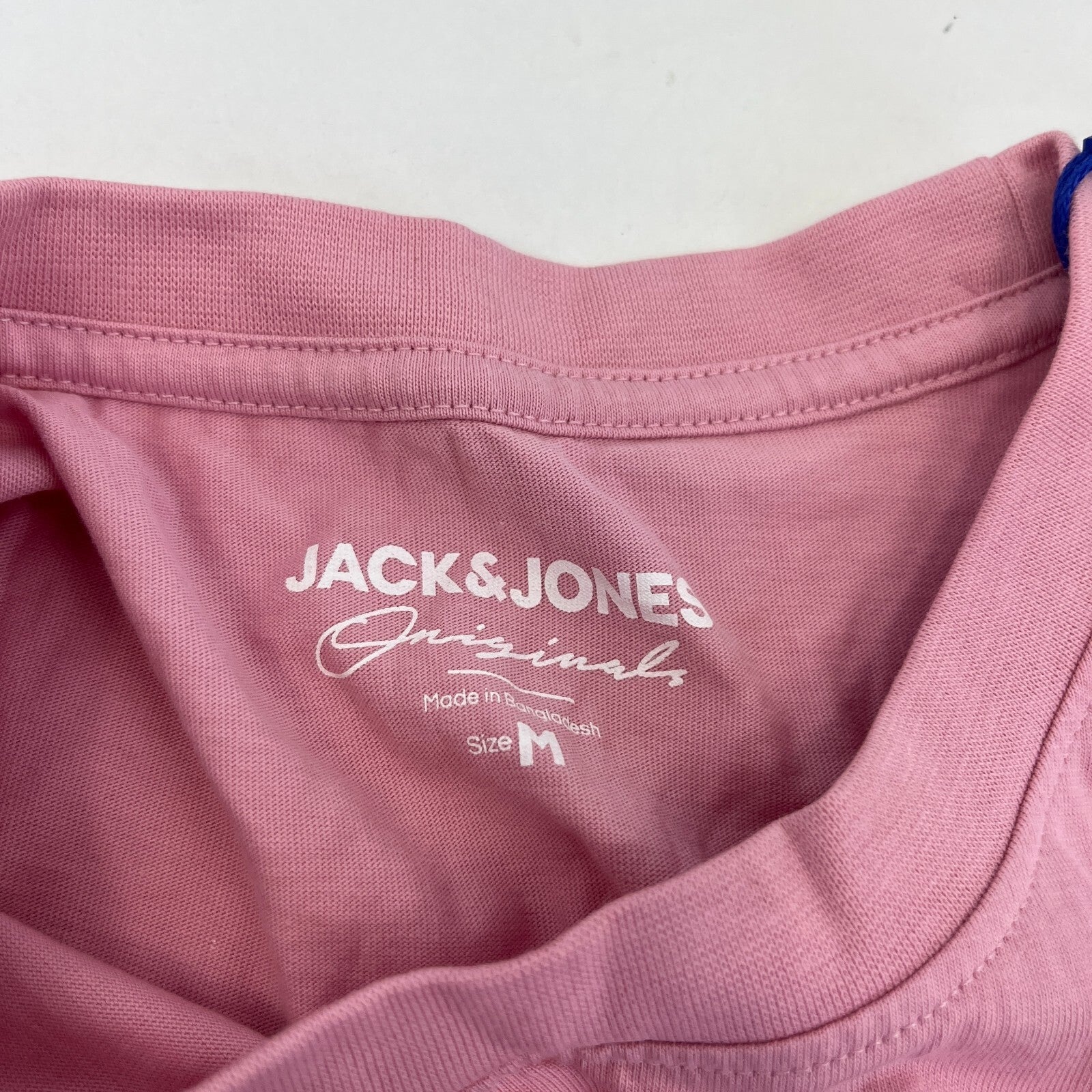 Jack & Jones Original Logo T-shirt Mens Crew Neck Print Cotton Tee Pink size M